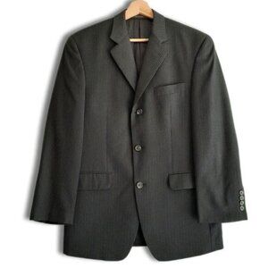 CHAPS / 100% Wool Pinstripe Blazer Jacket Black Men's Sz 36 S